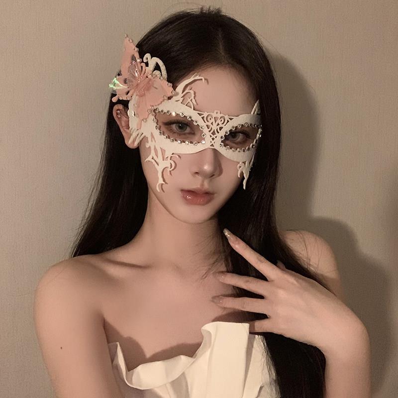 公主蝴蝶半脸面罩女舞会派对眼罩复古遮面面具万圣节装扮脸部道具
