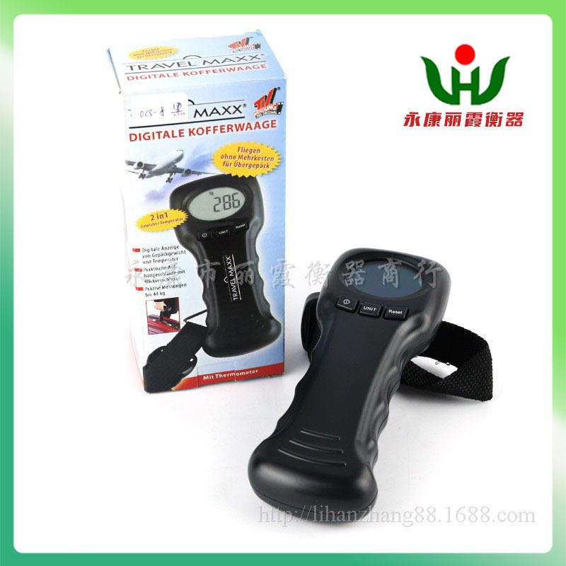 高精度行李秤带背光手持式旅行手提箱称重秤便携电子秤黑色50kg