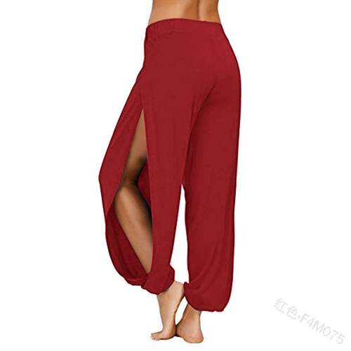 Women's High Slit Hippie Harem Yoga Pants  Casual Athletic
