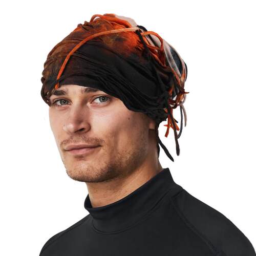 Colorful color blocked pullover hat with double-layer