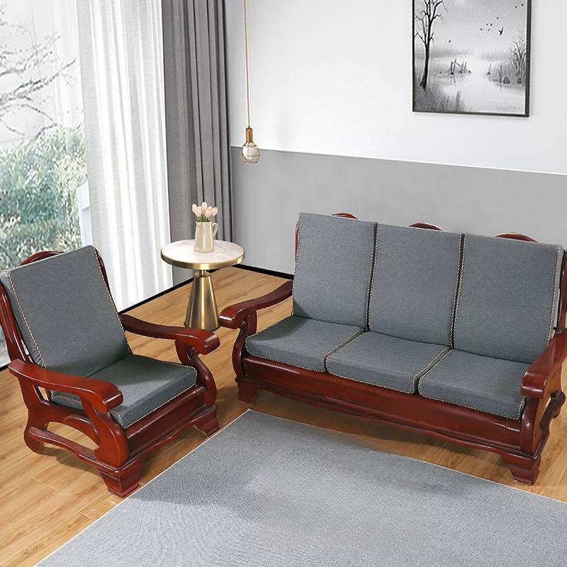 老式实木沙发垫子带靠背木质中式红木春秋椅高密度海绵垫坐垫