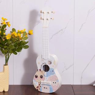 颜尤克里里颈初学男女值学生高入907门乐器自学小吉他可爱卡通图