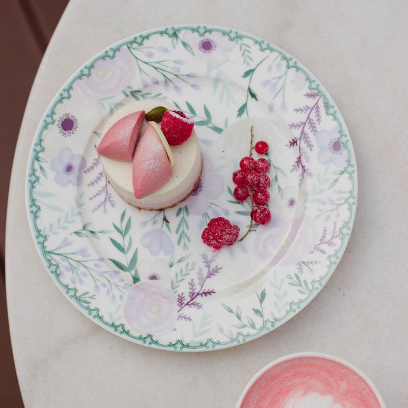 法式水彩花朵骨瓷餐具碗碟盘子菜盘甜品盘牛排盘家用陶瓷餐具清