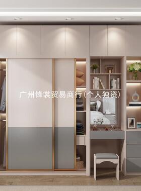 FT12S衣柜推拉门卧约室家用小户型整体木质现代简轻奢门网移红滑