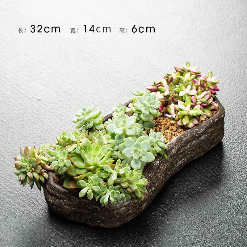 高档号景微拼盘陶瓷多肉大花盆铜钱草碗莲盆养鱼缸仿观石水培无孔