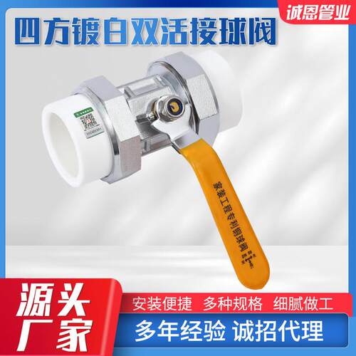 安利信PPR自来水双活接铜球阀4分6分1寸热熔家用水管配件阀门