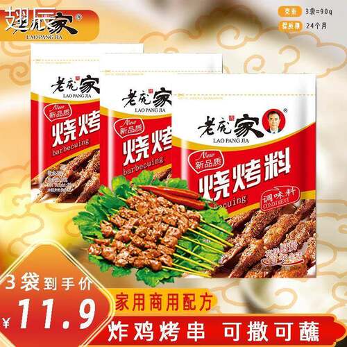 3袋老庞家烧烤调味料30g烤肉羊肉串烧烤撒料油炸蘸料香辣烧烤粉家