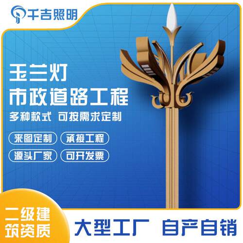 户外市政工程道路照明8米LED中华灯景区广场主干道玉兰灯景观灯