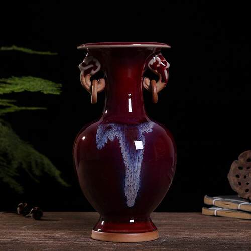 新款直销仿古陶瓷花瓶摆件 客厅 插花钧瓷小花瓶家居饰品客厅电视