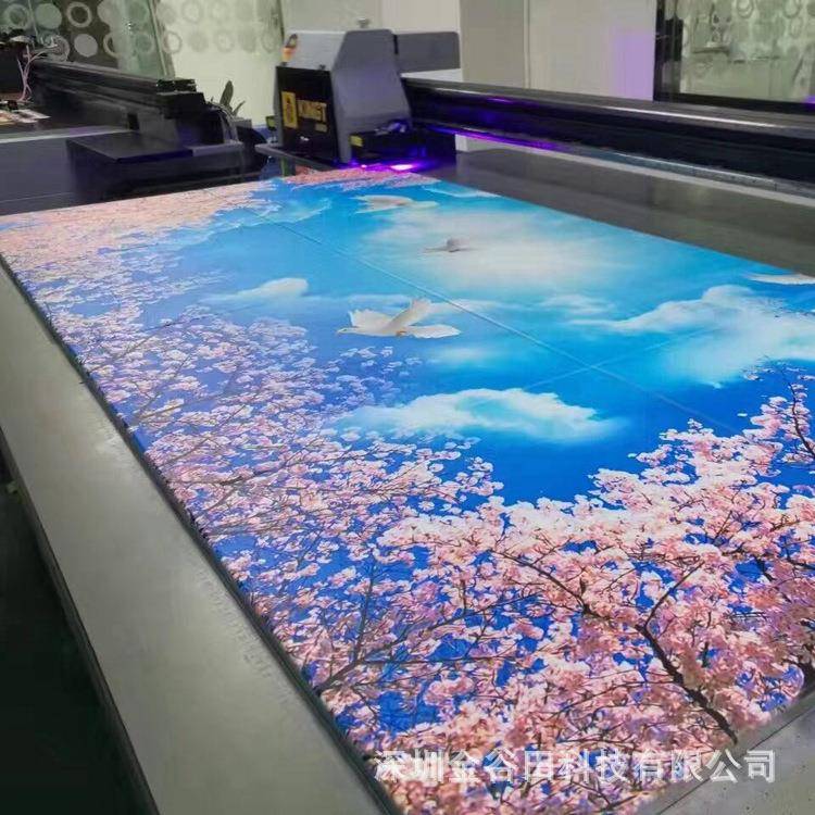 供应背景墙数码UV浮雕彩印机佛山亚克力打印机电视UV彩印
