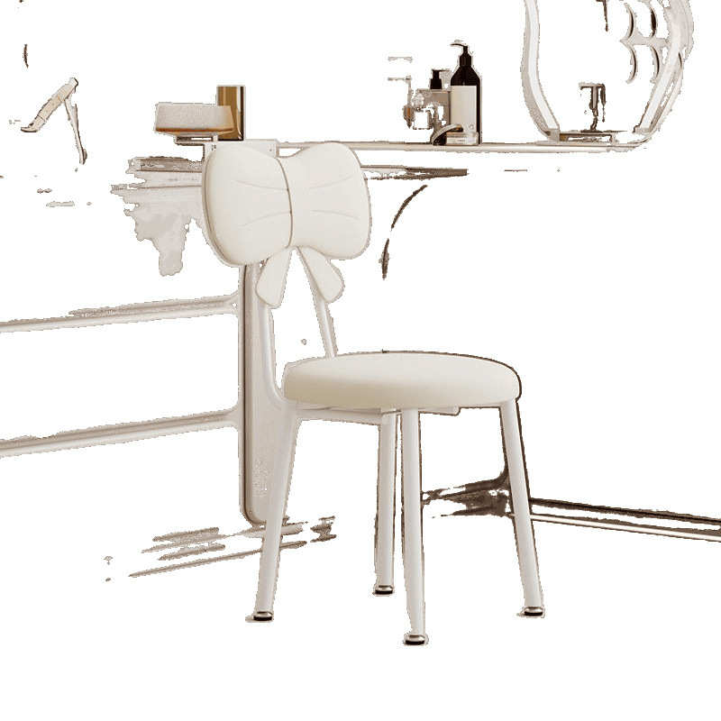 奶油梳风妆简约化妆梳妆台椅子女生轻奢卧室家用靠背美甲网红凳子