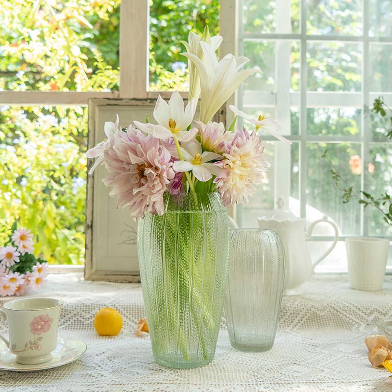 玻璃花瓶透明水养富贵竹百合花瓶摆件客厅插花干花北欧家用特大号