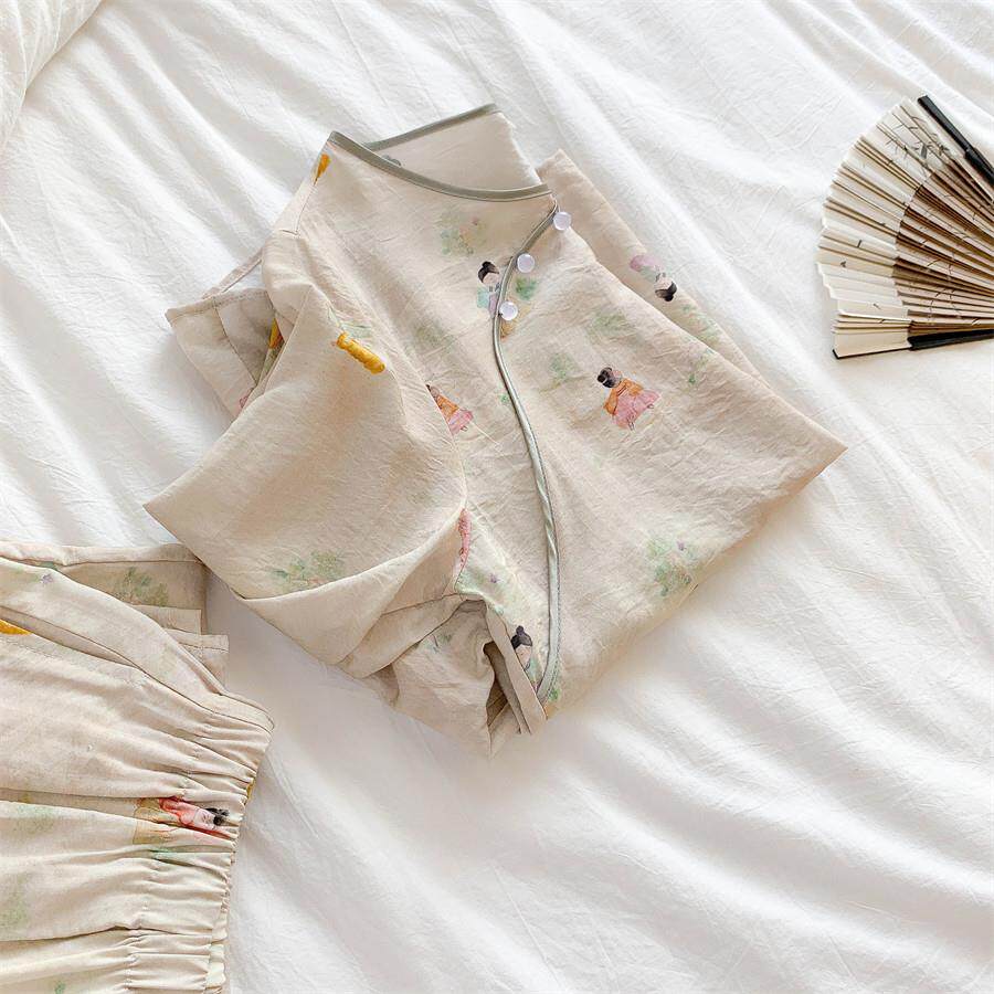 清仓捡漏 |夜宴仕女天丝新中式睡衣女春秋季中国风汉服春夏家居服
