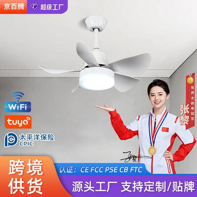智能变频餐厅风扇灯led卧室电扇灯家用餐厅一体吊扇灯具中山工厂