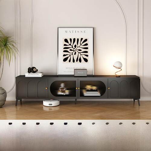 电视柜简单的黑色电视柜客厅家庭卧室电视储物柜落地小公寓电视柜