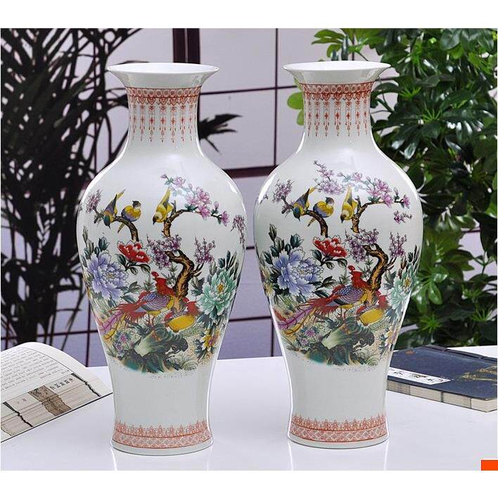 景德镇陶瓷器花瓶中式摆件插花器大瓷瓶简约家居工艺礼品摆饰装饰