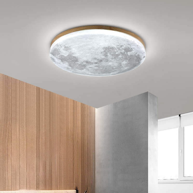 灯月球个性创意大气北欧新款红吸顶灯网简约ins卧室现代房间高级