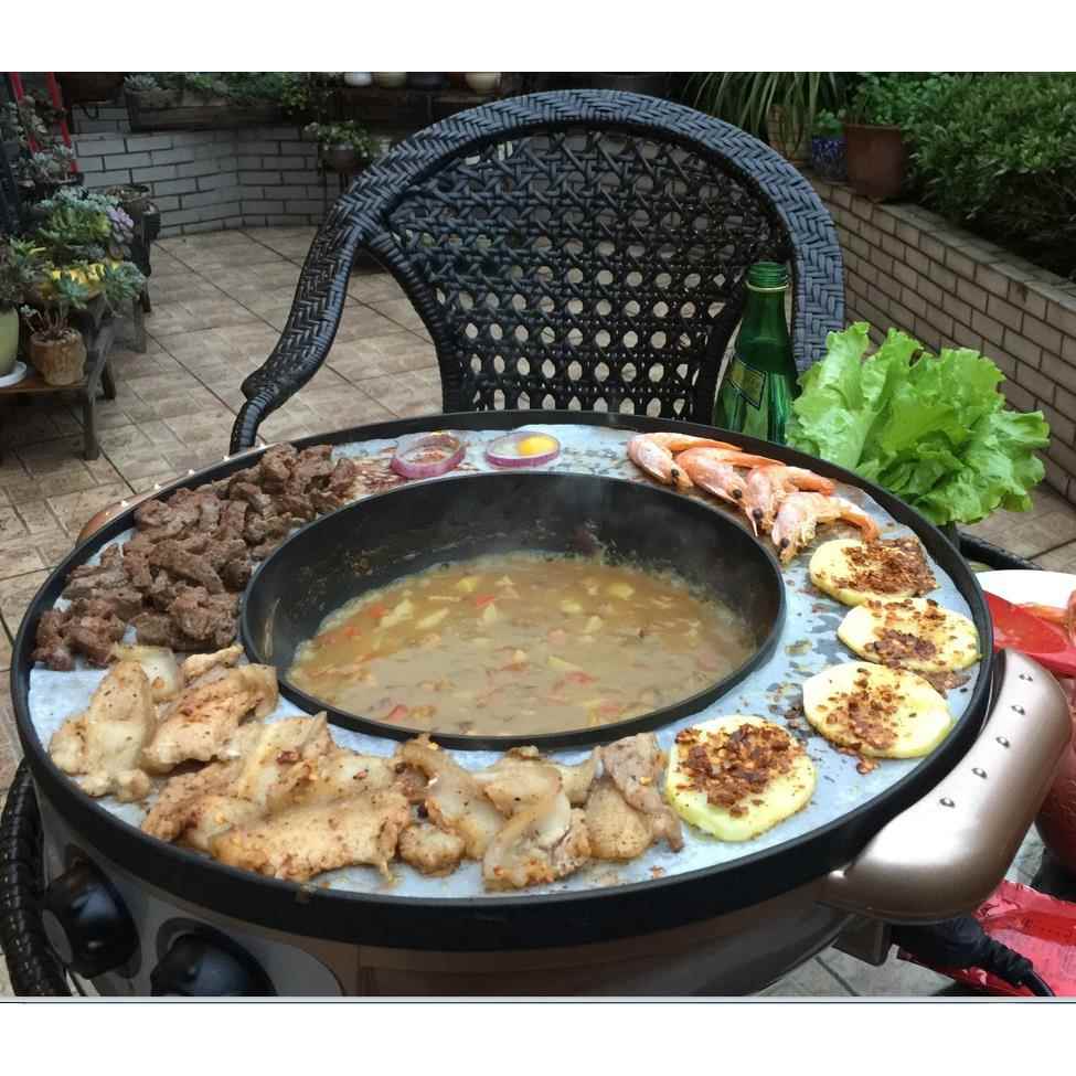 大号电烤炉家用电烤盘无烟不粘烤肉机多功能涮烤一体锅鸳鸯火锅