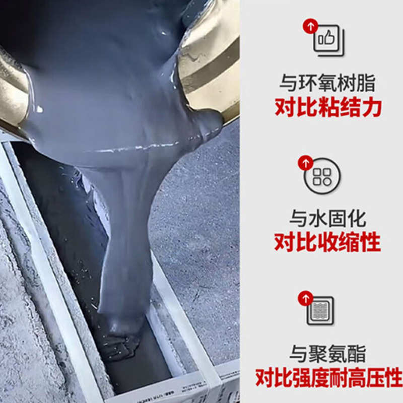 屋顶裂缝补漏注浆防水涂料 高弹抗裂混凝土墙地面修补聚脲注浆液
