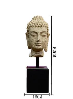 正品摆禅意佛摆件现架工艺饰品博古摆件创代意小设佛头佛像酒柜摆