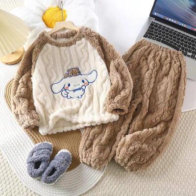 Sanrios Kuromi Pajamas Suit Coral Fleece Cartoon Pure Cotton