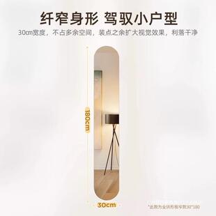 超窄全身穿衣镜玄关壁挂式 贴墙自粘柜卧室客厅玄关入户门玻璃镜子