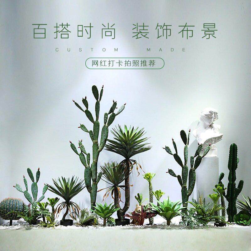 植物盆栽仿真绿植霸王鞭客厅大型仙人掌落地造景公室景观设计