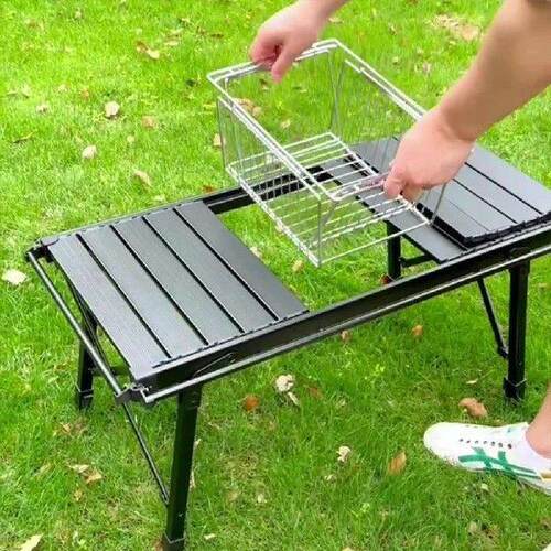 Camping Folding Storage Basket Stainless Steel Pots Bowls