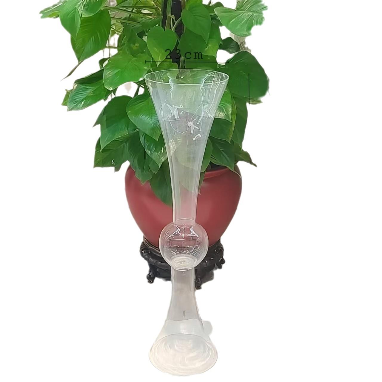 现代简约透明婚庆高脚杯玻璃花瓶酒店大堂桌面软装插花装饰摆件