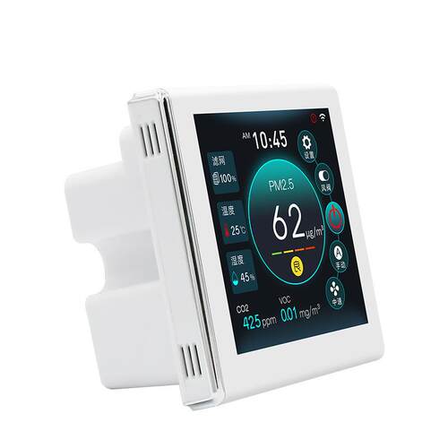 APP新风彩屏控制器新风开关面板实时检测PM2.5CO2TVOC温湿度智能