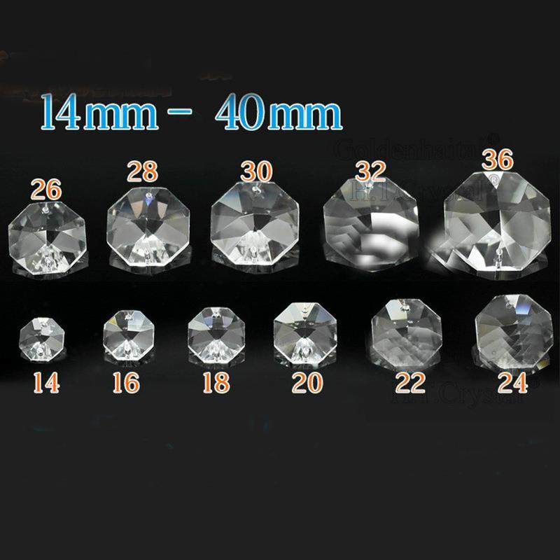 各种规格机磨水晶八角珠婚庆宴会圣诞节水晶门帘珠帘散珠水晶灯配