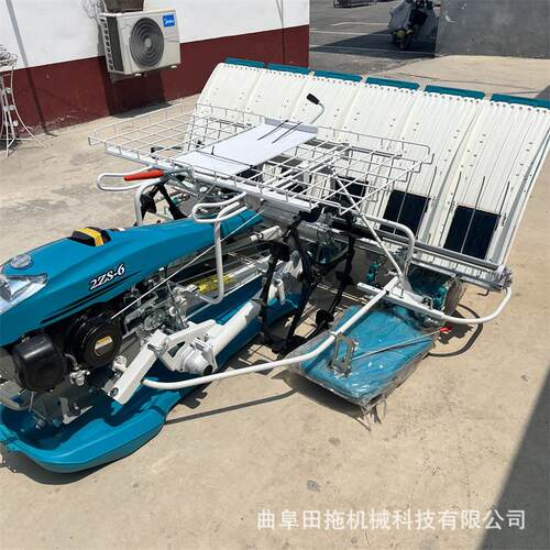 水田手扶6行步进式水稻插秧机秧苗移栽机全自动汽油款高速插秧机