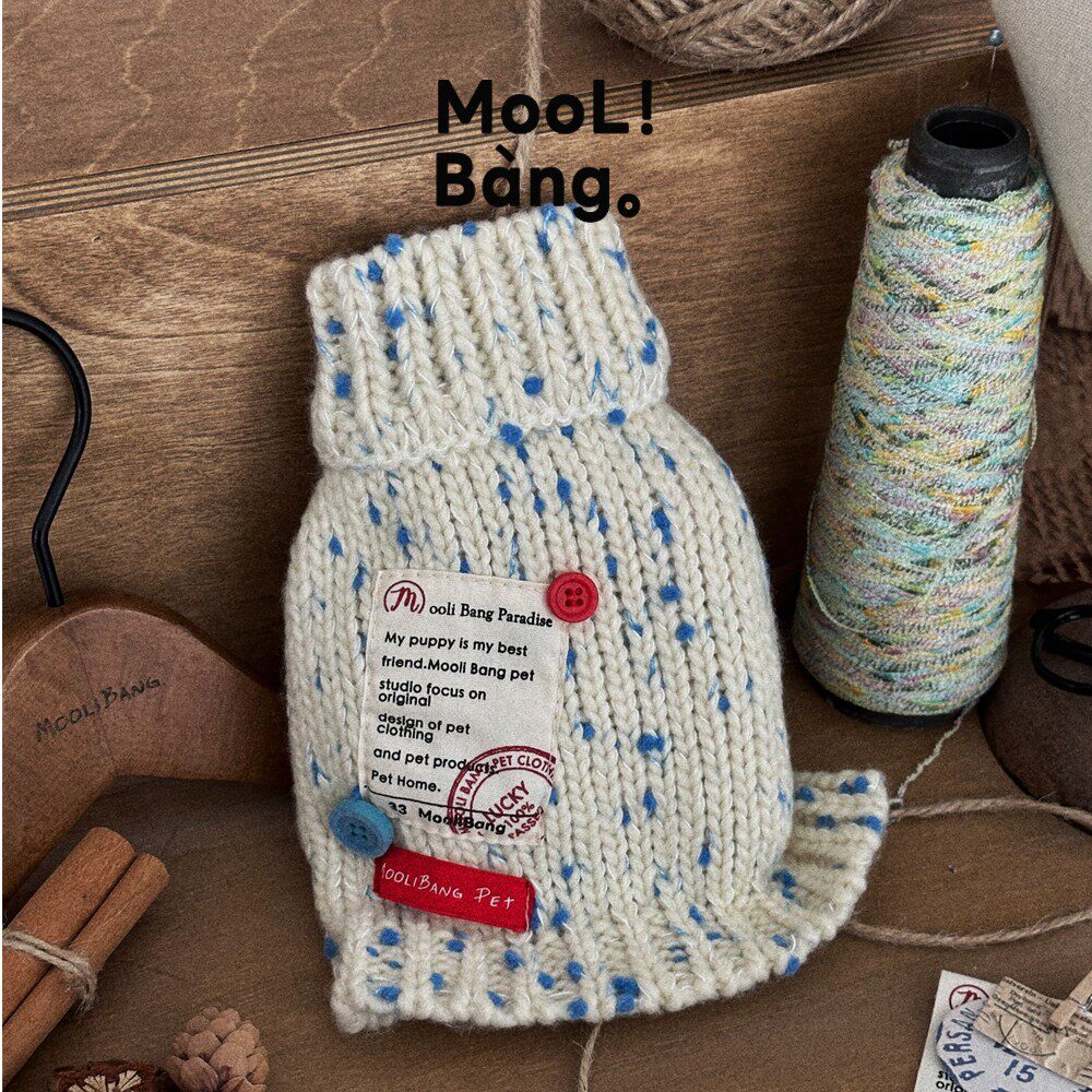 MooliBang原创秋冬宠物手工针织毛衣保暖马尔济斯小型犬加厚衣服