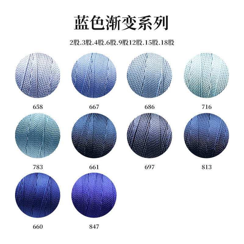 厂家直销涤纶编织绳子12股线套装 手工材料编绳线玉坠吊坠挂绳线