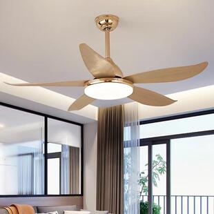美室式风扇灯电风扇吊P灯欧式客厅灯AC仿木纹扇叶卧吊扇LED餐69厅