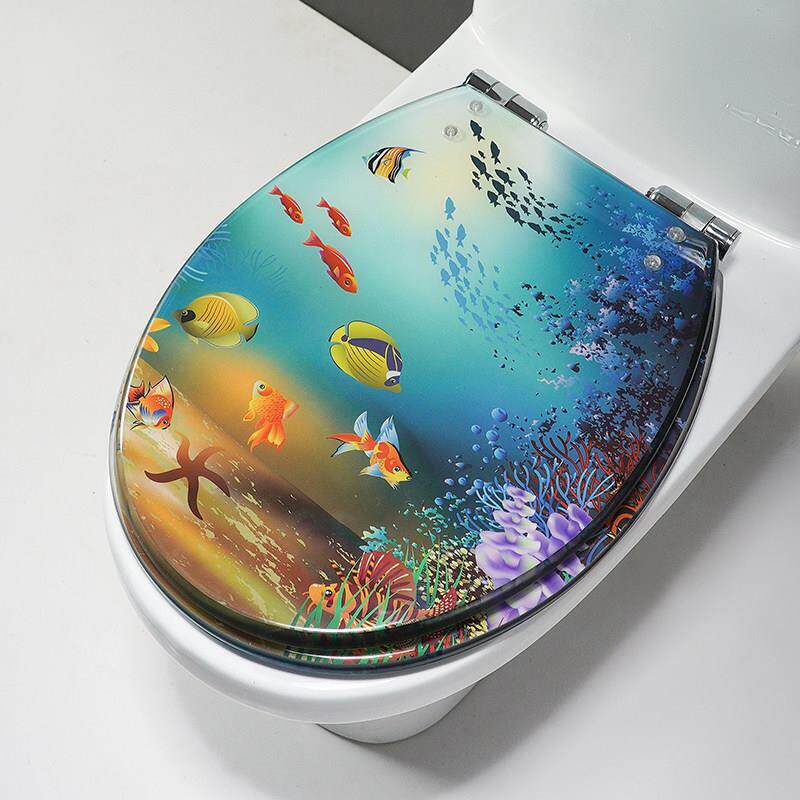 马桶盖家用通用坐便器盖加厚老式马桶圈树脂缓冲快拆静音马桶盖板