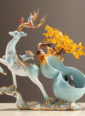 玄关放钥匙收纳摆件创意乔迁新居礼物鞋柜入户门招财鹿葫芦装饰品