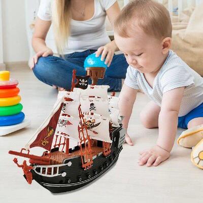 10in Pirates Ship Table Ornament Pirate Model Toys