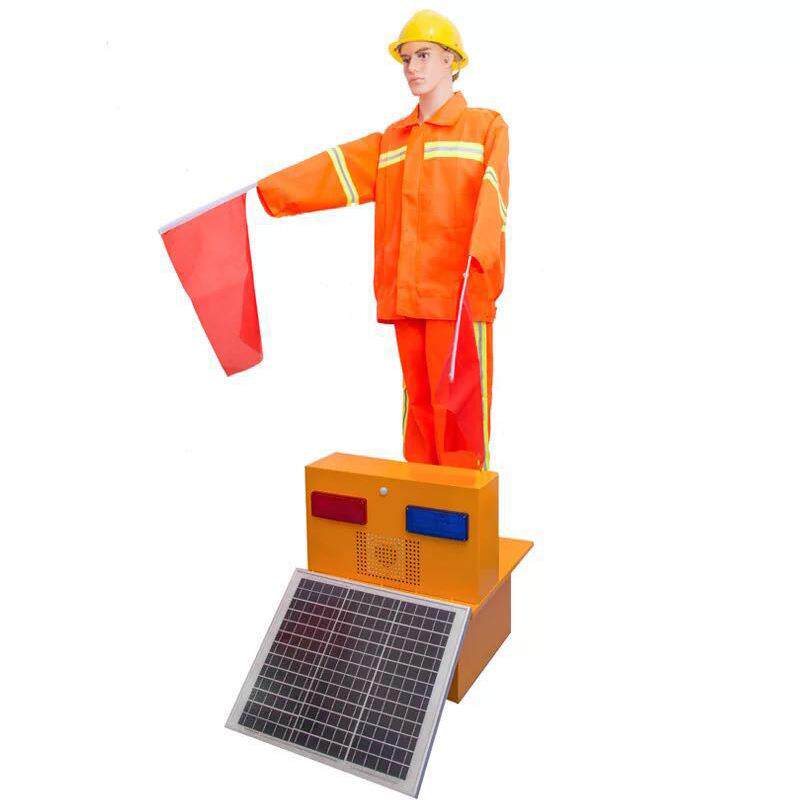 太阳能交通机器人高速公路施工摇旗摇臂保通机器人交通指挥假人