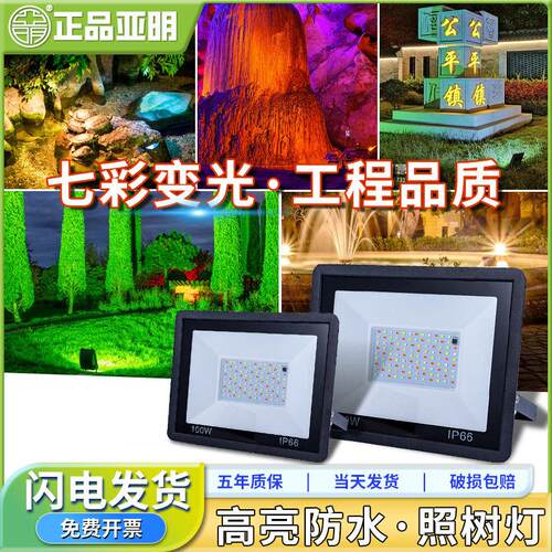 七彩照树灯LED投光灯防水景观园林庭院绿化RGB自动渐层装饰射灯