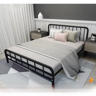 斯堪 纳维亚强化铁床1.5米单人床1.8双人床简单现代出租铁床公主
