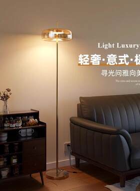 简约现代意式极简落地灯客厅沙发旁氛围灯高级感轻奢玻璃立式台灯