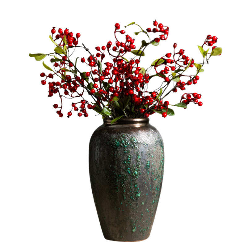 景德镇陶瓷花瓶摆件客厅插花落地感种花盆大复古陶罐装饰中式