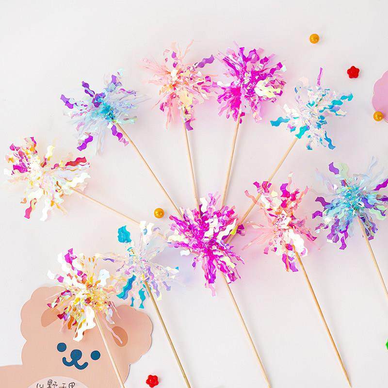 包邮20个装ins风韩式炫彩雨丝幻彩花朵插件生日蛋糕礼花装饰插牌,节庆用品/礼品,节日装扮用品,淘宝优惠券,粉丝福利购,淘宝优惠卷