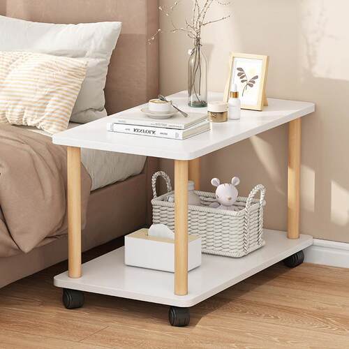 床头柜现代简约小型带滚轮可移动卧室床边窄缝储物柜子床头置物架