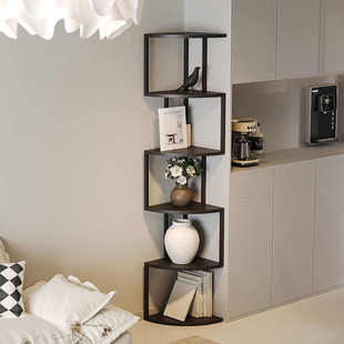 创意客厅书架多层家用置物架北欧角落铁艺书柜落地一体靠墙