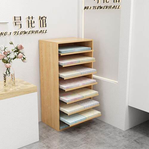 网红鲜花收纳架可抽拉拍照收纳柜简约花店柜子卡纸展示架