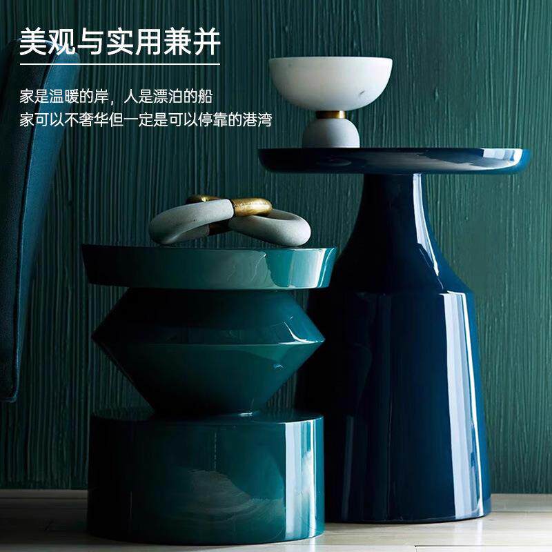 现代售楼部洽谈桌客厅创意沙发边几轻奢咖啡桌小茶几床头边桌圆形