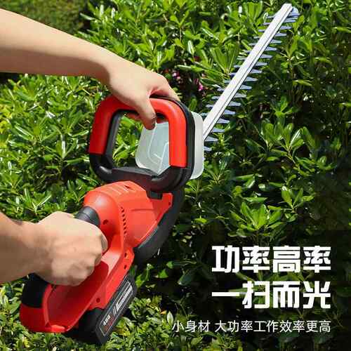 跨境新款家用电动绿叶篱剪机绿锂NLM电无线化修篱笆园林修枝锯