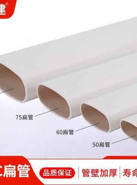 顶建扁管pvc厕所厨房阳台管道配件椭圆管地漏移位器75 110 50扁管